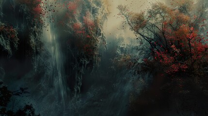 Enchanted Forest Waterfall: A Dreamy Landscape