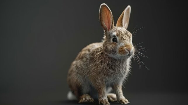 An electrically charged rabbit in mid-twitch, emitting a spark between its ears.