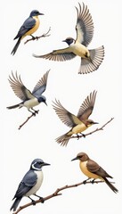 Watercolor Painting of Birds Representing Freedom