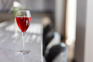 Red Cocktail Shining in a Glass