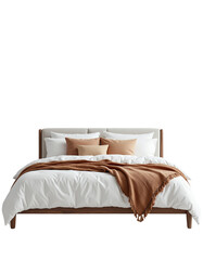 Stylish Bed with Cozy Pillows and Warm Blanket for Bedroom Decor