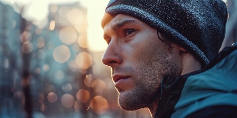 Tired runner taking a break after an intense cardio workout, catching their breath and relaxing during training