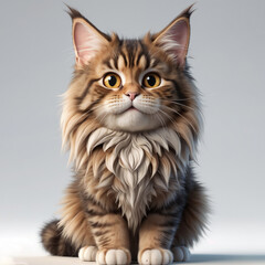 Fototapeta premium Cute Maine Coon cat, standing gracefully