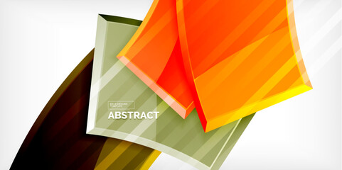 Round 3d shapes, plates background. Creative composition design template