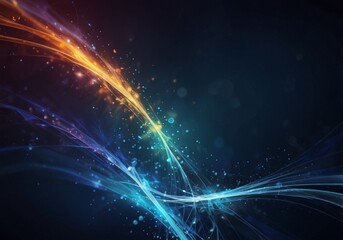 Obraz premium Abstract space background, blue magic background with sparks and flares