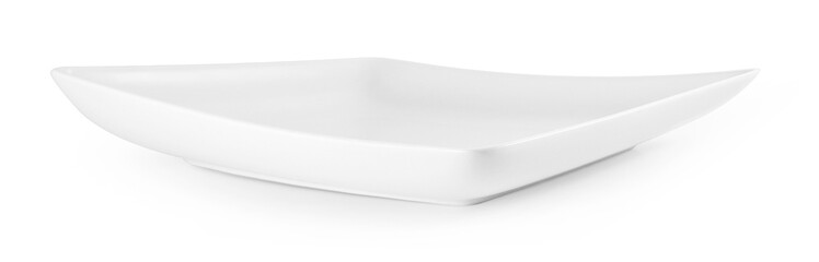 white plate on white background.