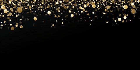 Golden Bokeh Effect on Black Background