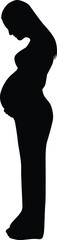 Pregnant woman full body silhouette illustration