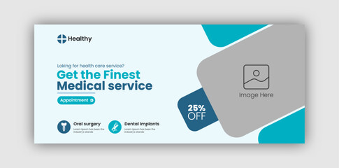Medical Healthcare Facebook Cover Design Template Or Web Banner Design