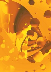 Gold flower with bubble background,  ideal for poster, walpaper, short video, etc