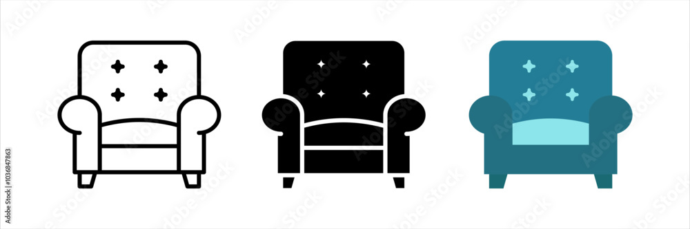 Aufkleber sofa icon set. for mobile concept and web design. vector illustration on white background