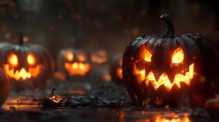 Fototapeta premium pumpkin lantern, halloween pumpkin lantern