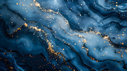 Fototapeta premium Abstract Blue and Gold Marble Background