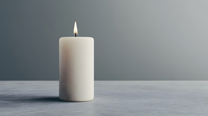 A Single Burning Candle: Tranquility and Minimalism