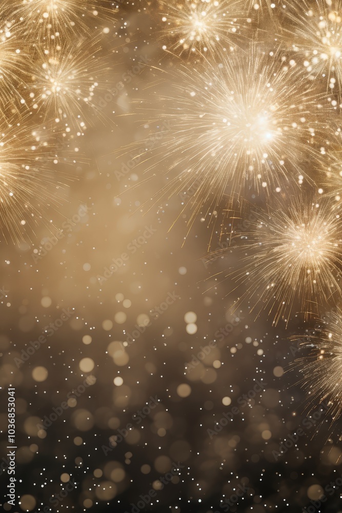 Poster sparkling background with glowing lights and bokeh effects