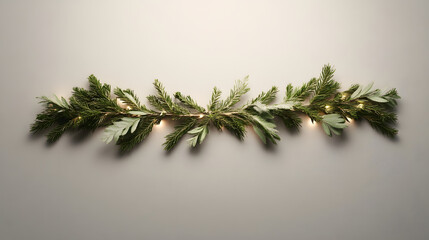 Obraz premium Christmas Garland with Lights on White Background