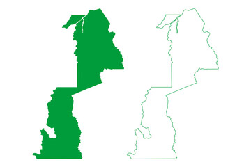Novo Aripuana municipality (Amazonas state, Municipalities of Brazil, Federative Republic of Brazil) map vector illustration, scribble sketch Novo Aripuana map
