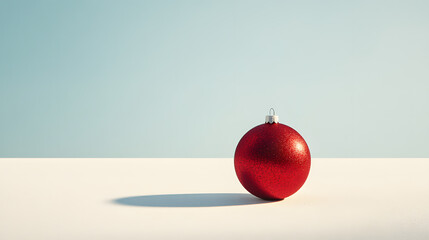 Red Christmas Ornament on White Background