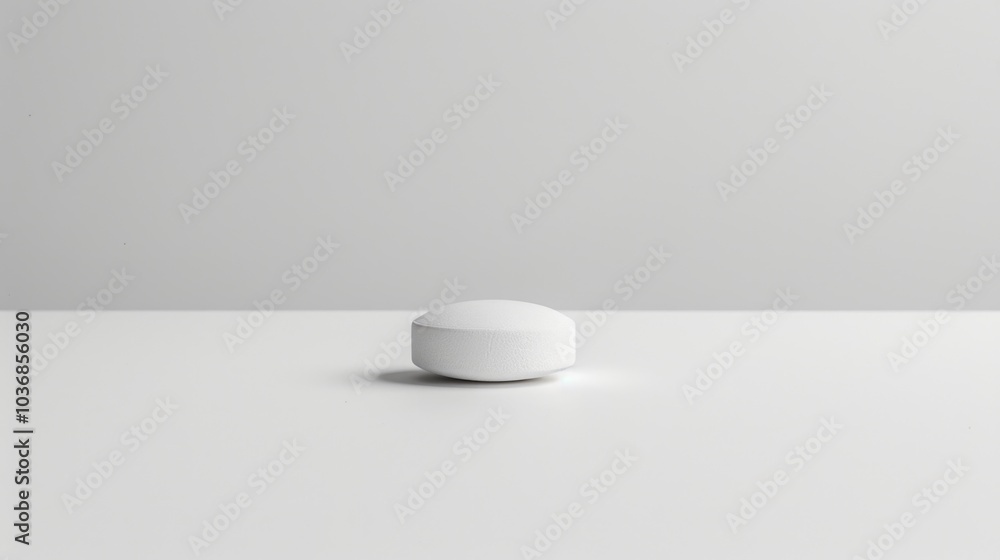 Poster a small white object sits alone on a white surface, great for adding some minimalist style to your d