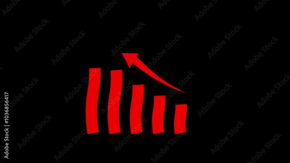 Poster abstract business graph icon animation on background animation background.
