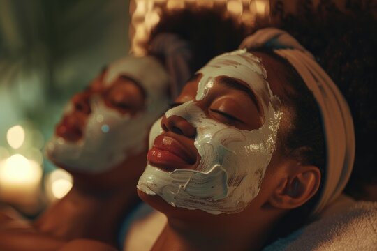 A couple of people wearing protective face masks, possibly in a medical or pandemic situation