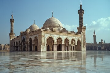 Fototapeta premium Beautiful mosque as a place of worship for Muslims created with Generative AI
