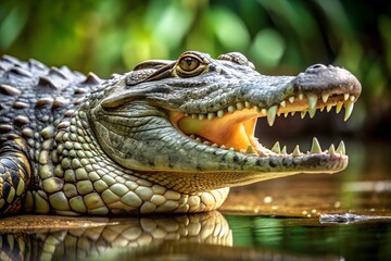 Fototapeta premium a crocodile with an open mouth 
