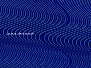 Abstract blue glowing wave lines on dark blue background. Modern shiny gradient blue futuristic pattern. Futuristic technology concept, suitable for covers, posters, banners, brochures, websites, etc.