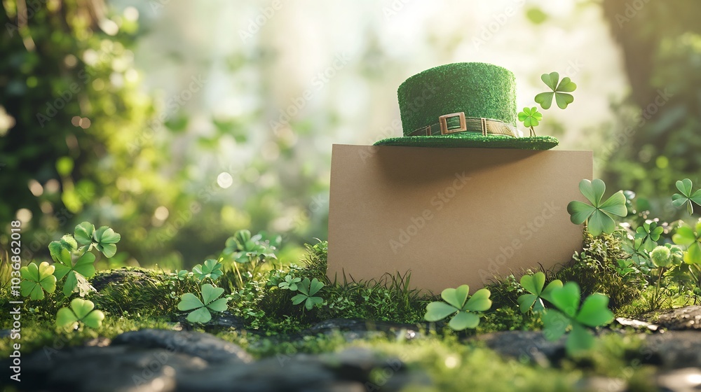 Poster enchanting setup an empty paper banner ready for greetings complemented by a stylish st patrick's da