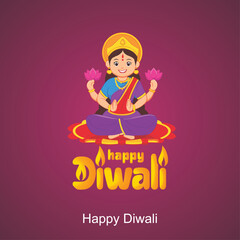 Happy Diwali celebration background. front view of banner design decorated with illuminated oil lamps on patterned red background. vector illustration