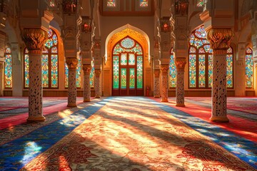 Obraz premium Beautiful mosque as a place of worship for Muslims created with Generative AI
