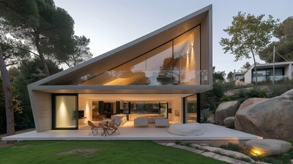 The front and interior designs of the residence