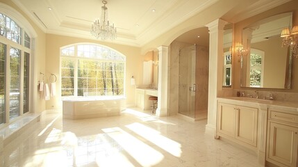 Spacious and Elegant Bathroom with Natural Light