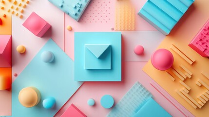 3D box textures in vibrant colors with geometric shapes and patterns