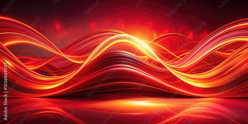 Poster abstract red lines in motion - dynamic background animation for creative projects, digital art, vide