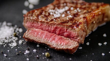 Expertly Sliced Bone-In Steak Close Up