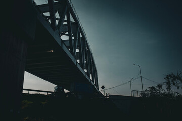 Sunny Day Over the Whoosh High-Speed Rail Bridge in Indonesia