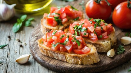 Delicious Ciabatta Bruschetta with Fresh Ingredients