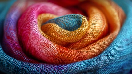 Colorful Fabric Texture: Close-Up Macro Photography