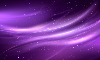 Obraz premium Abstract purple background with curved lines and circles, gradient color of purple, vector illustration