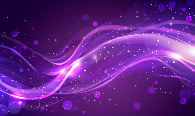 Fototapeta premium Abstract purple background with curved lines and circles, gradient color of purple, vector illustration