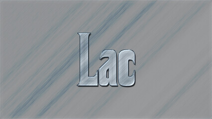 3D Glass effect Albanian city name design of Lac, glassy background.	
