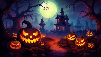 halloween background with pumpkin