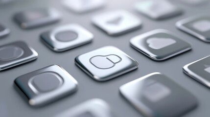 Fototapeta premium Shiny Silver Buttons