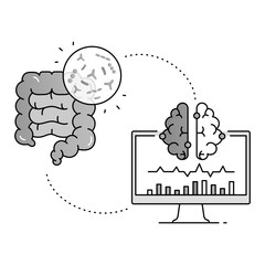 Gut-Brain Connection Icon. Link Between Digestive Health and Mental Wellness – Vector Illustration for Holistic Health Concepts