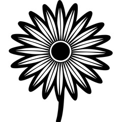 black and white flower