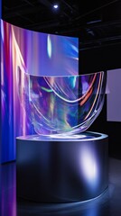 Contemporary Art Glass Piece at Exhibition Venue