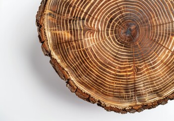 Obraz premium Close-Up View of a Tree Ring Cross Section Showing Natural Growth Patterns