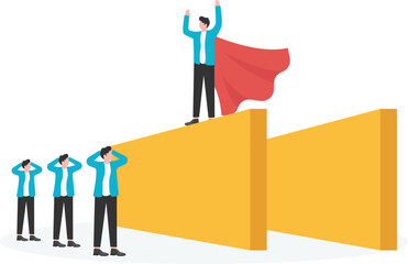 Businessmen who succeeded in overcoming obstacles versus those who could not, stand out or top performers, leadership,

