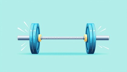 Obraz premium Colorful dumbbell on a vibrant background, representing fitness and strength training.